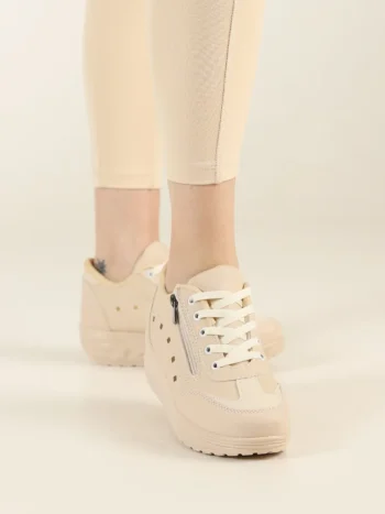 Papucsan Lina Yüksek Taban Ten Mat Kadın Spor Ayakkabı